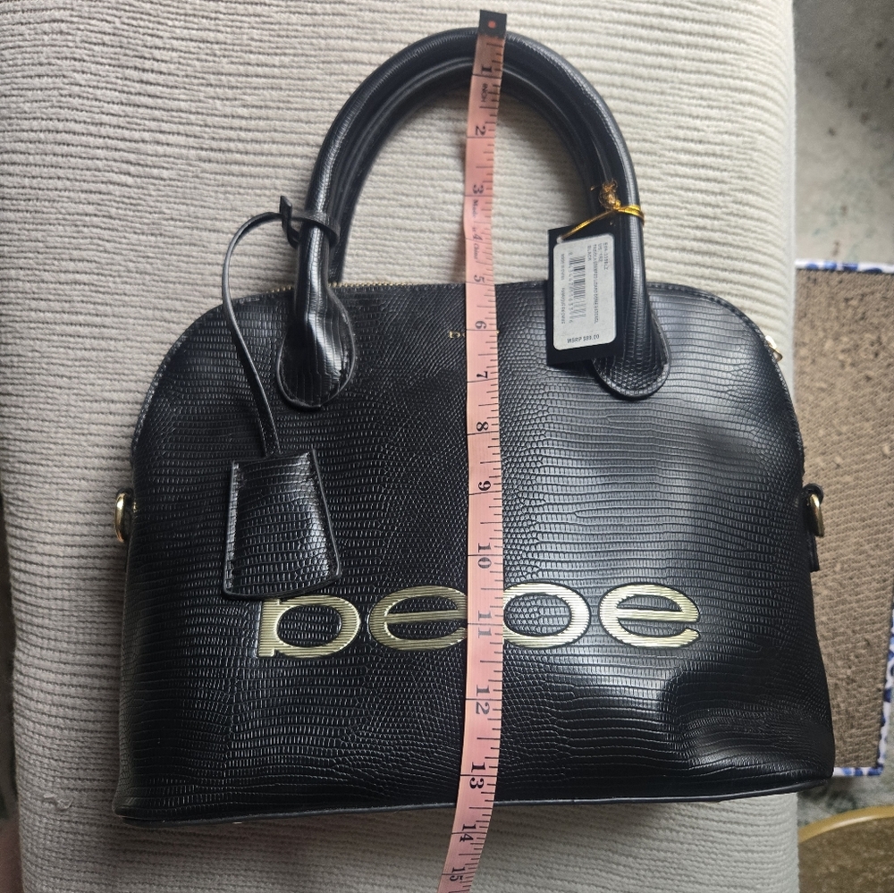 Bebe Black Satchel with Logo - Picture 8 of 9